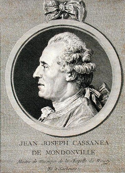 Jean Joseph Cassanea de Mondonville (1711-72) graveret af Augustin de Saint-Aubin (1736-1807) 1768 (gravering) af Charles Nicolas II (after) Cochin