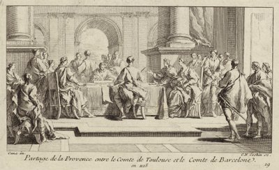Opdeling af Provence mellem greverne af Toulouse og Barcelona, 1125 af Charles Nicolas II Cochin