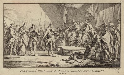 Raymond VII, greve af Toulouse, afviser sin kone, Sancha af Aragon af Charles Nicolas II Cochin