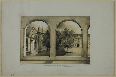 Interiørbillede af rekreationspladsen af Charles Nicolas Lemercier