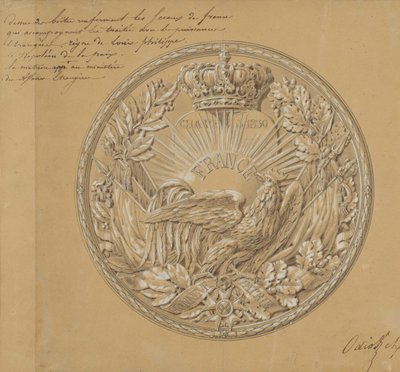 Design til medaljen til minde om charteret af 1830, 1830. af Charles Nicolas Odiot