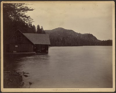 Echo Lake og Boat House, Franconia Notch, New Hampshire af Charles P. Hibbard