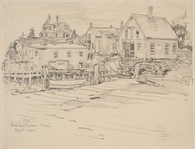 Boothbay Harbor, Maine, 1923 (grafit på papir) af Charles P. Reiffel