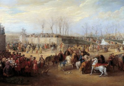 Modtagelse af Mehemet Effendi tyrkisk ambassadør for den store sultan Achmet af kong Ludvig XV den 21. marts af Charles Parrocel
