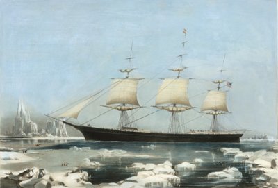 Clipper Ship Red Jacket - I isen ud for Kap Horn, på hendes passage fra Australien til Li..., 1855 af Charles Parsons