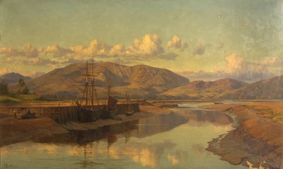 Old Wigtown Quay and Cairnsmuir, ca. 1890 (olie på lærred) af Charles Parsons Knight