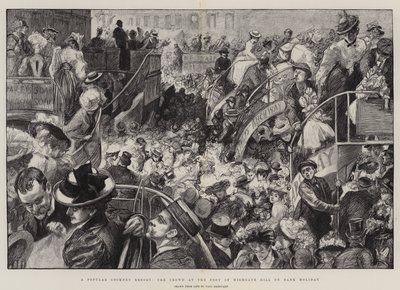 Et populært Cockney-resort, folkemængden ved foden af Highgate Hill på helligdage af Charles Paul Renouard