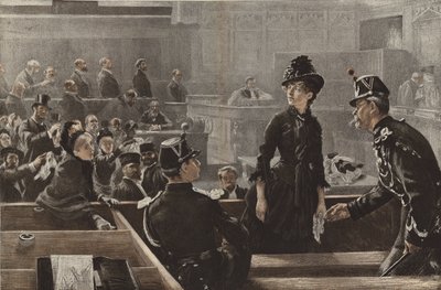 Frikendt, en scene ved domstolene i Paris af Charles Paul Renouard