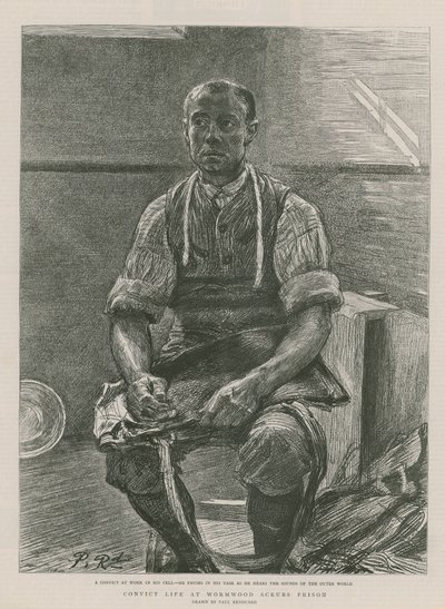 Fængselsdømt liv i Wormwood Scrubs Prison (gravering) af Charles Paul Renouard