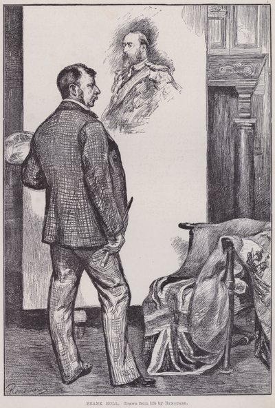 Frank Holl, maleri i sit atelier (gravering) af Charles Paul Renouard