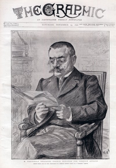 Portræt af Theophile Delcasse (1852-1923), fransk politiker og udenrigsminister. af Charles Paul Renouard