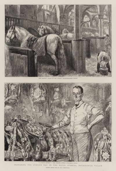 Forberedelse til jubilæumsdagen i Royal Stables, Buckingham Palace af Charles Paul Renouard