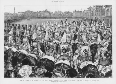 Trooping the Color på Horse Guards af Charles Paul Renouard