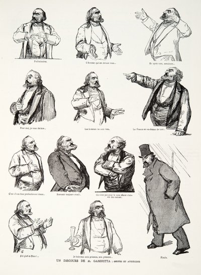 En tale af M. Gambetta: Gestures and Attitudes, fra History of the Third Republic, Vol. I, Politisk Historie, udg. 1933 af Charles Paul Renouard