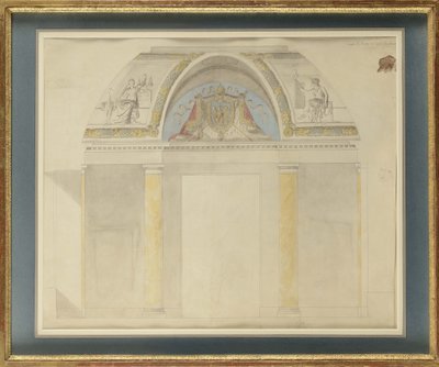 Studie til udsmykning af tronen i Palais des Tuileries af Charles Percier