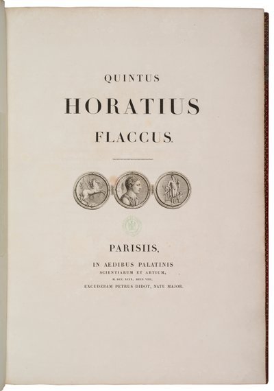 Titelblad for Quintus Horatius Flaccus af Charles Percier