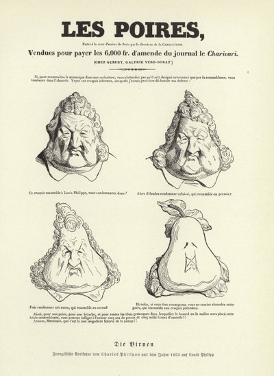 Karikatur af kong Louis Philippe I af Frankrig af Charles Philipon