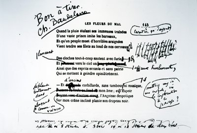 Rettet bevis på Ondskabens blomster af Charles Pierre Baudelaire