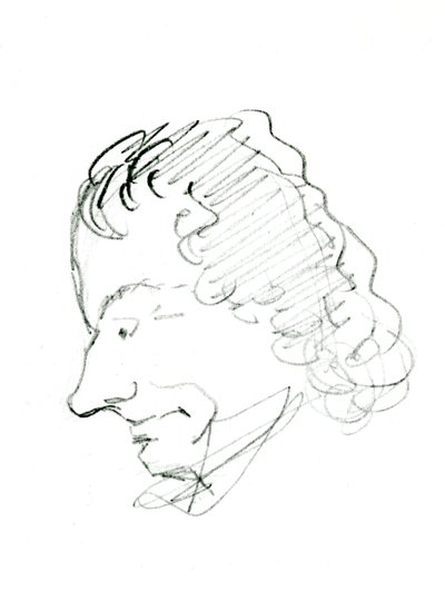 Selvportræt, ca. 1843 (blyant på papir) (s/h foto) af Charles Pierre Baudelaire