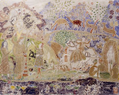 Figurer og Hjorte af Charles Prendergast