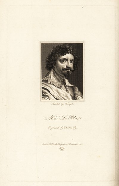 Portræt af Michel le Blon af Charles Pye