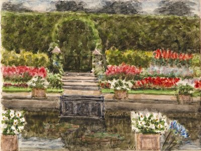 The Sunken Garden (akvarel på papir) af Charles Randal