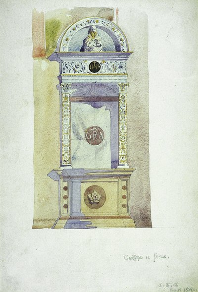 Certosa di Pavia, Mindesmærke, 1891 (akvarel på papir) af Charles Rennie Mackintosh