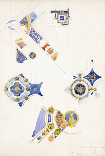 Certosa di Pavia, studier af loftdekorationen, 1891 af Charles Rennie Mackintosh