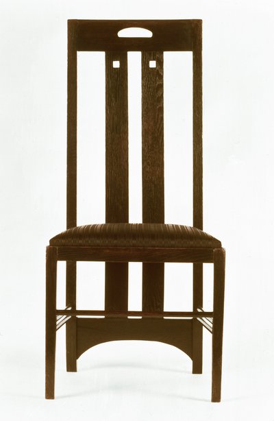 Stol til den hvide spisestue, Ingram Street Tearooms (egetræ) af Charles Rennie Mackintosh