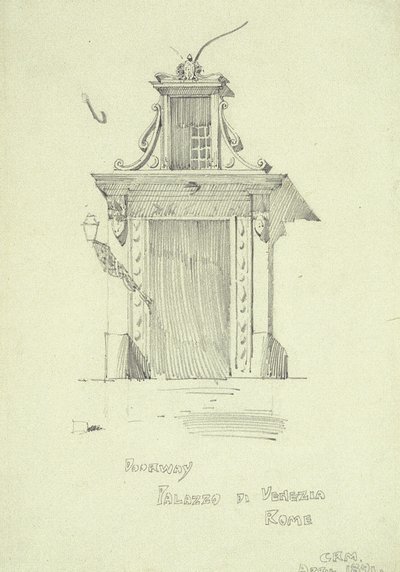 Døråbning, Palazzo di Venezia, Rom af Charles Rennie Mackintosh