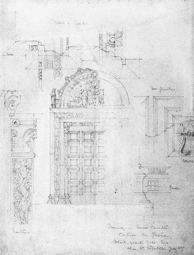 Døråbning i Small Cloister, Certosa di Pavia, 1891 af Charles Rennie Mackintosh
