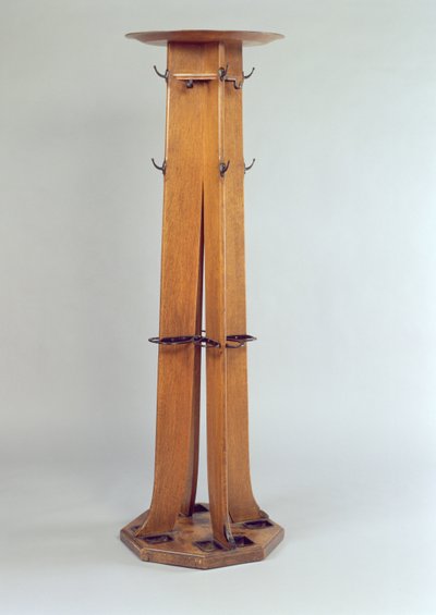 Hatte-, frakke- og paraplystativ til Argyle Street Tearooms, 1897 (egetræ) af Charles Rennie Mackintosh