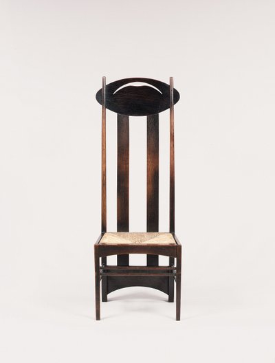 Højrygget sidestol til Argyle Street Tea Rooms, Glasgow af Charles Rennie Mackintosh