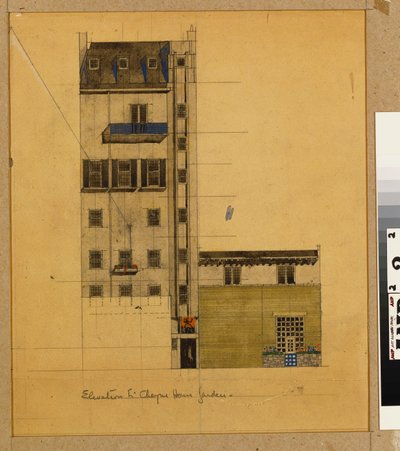 London, Elevation of Proposed Studio i Glebe Place og Upper Cheyne Walk af Charles Rennie Mackintosh