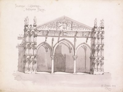 Palermo katedral, undersøgelse af indgangsparti af Charles Rennie Mackintosh