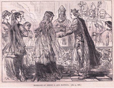 Ægteskab mellem Henrik I og Matilda 1102 e.Kr. af Charles Ricketts