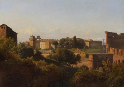 Udsigt over Colosseum og Konstantinbuen fra Palatinen, ca. 1822-24. af Charles Rémond