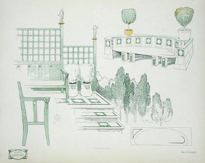Detaljer om sæder og terrasser, fra begyndelsen af 1900-tallet, fra 