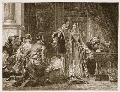 Lady Jane Greys modvilje mod at acceptere kronen, Sion House, 8. juli 1553, illustration fra 
