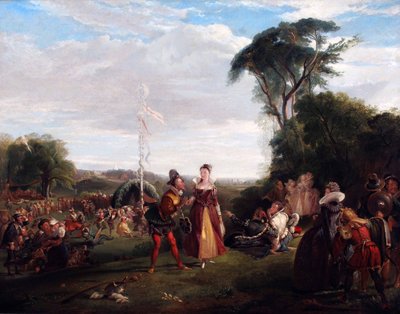 Majdag i dronning Elizabeths tid 1821 (Olie på lærred) af Charles Robert Leslie