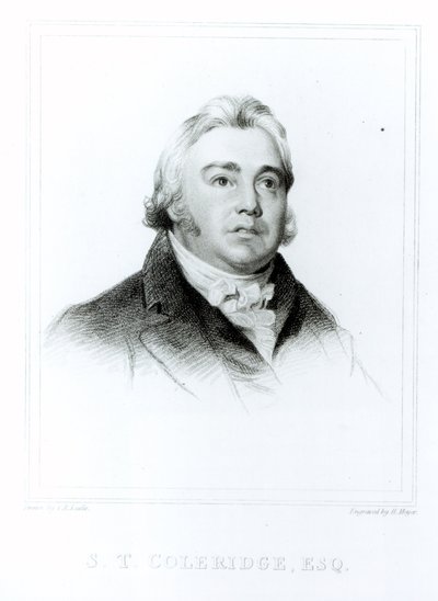 Portræt af Samuel Taylor Coleridge (1772-1834) indgraveret af Henry Meyer (1782-1847) af Charles Robert Leslie