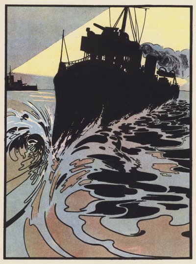 En destroyer forsøger at flygte fra Searchlight af Charles Robinson