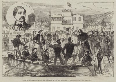 Oberst Synges ankomst til Salonica efter hans løsladelse af briganderne af Sir John Charles Robinson