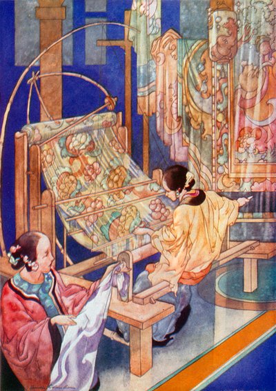 Kinesisk vævning (farvelitografi) af Charles Robinson