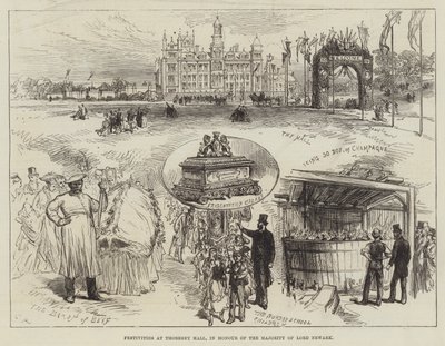 Festligheder i Thoresby Hall, til ære for flertallet af Lord Newark af Sir John Charles Robinson