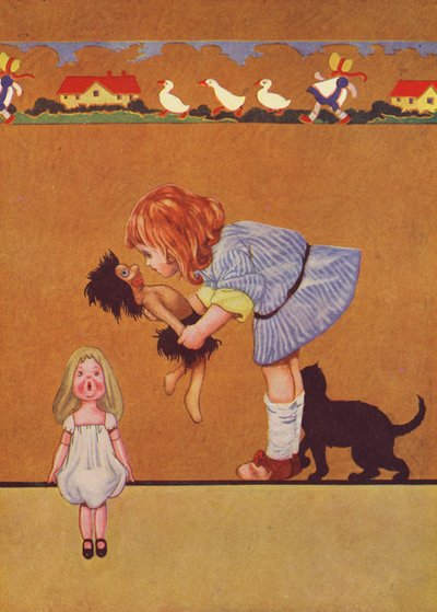 Kissing goes by favour (farvelitografi) af Charles Robinson