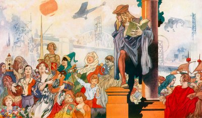 Viden er magt (farvelitografi) af Charles Robinson