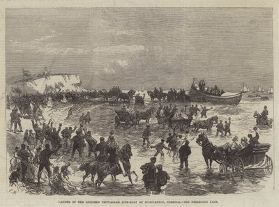 Sætning af en redningsbåd med licens i Hunstanton, Norfolk af Sir John Charles Robinson