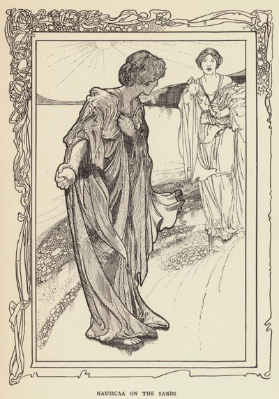 Nausicaa på sandet af Sir John Charles Robinson
