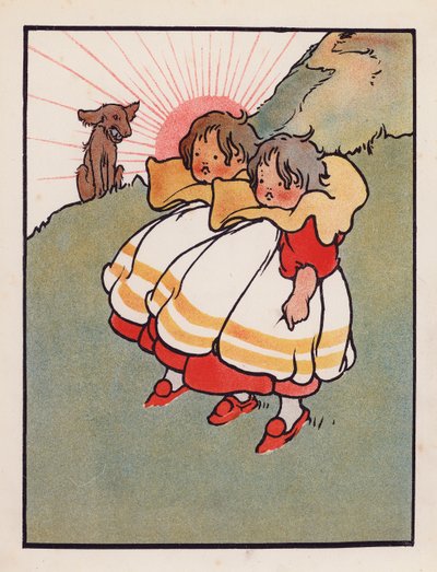 Nonsens: Tvillinger på en gård (farvelitografi) af Charles Robinson